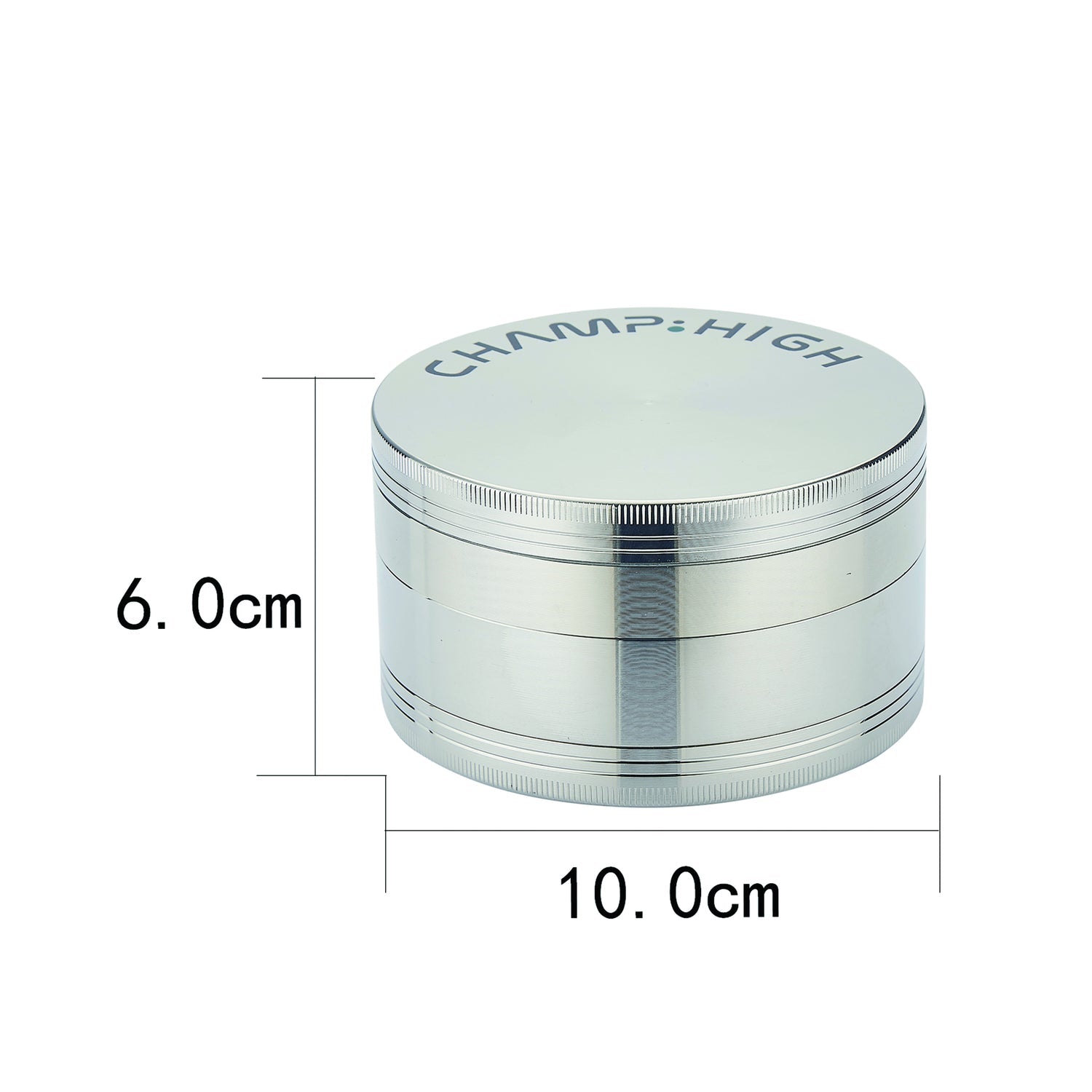 Champ High Maxi-Grinder 4-tlg. Ø 100mm in silber mit maßen