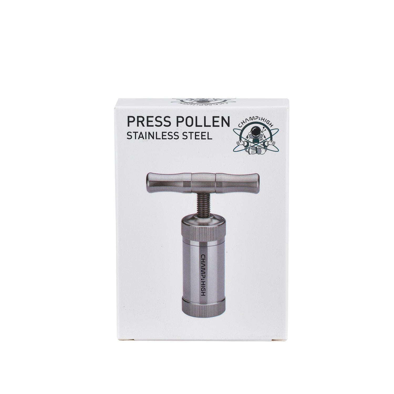 Champ High Pollenpresse aus Edelstahl
Höhe 85mm, Breite 65mm - Durchmesser 25mm