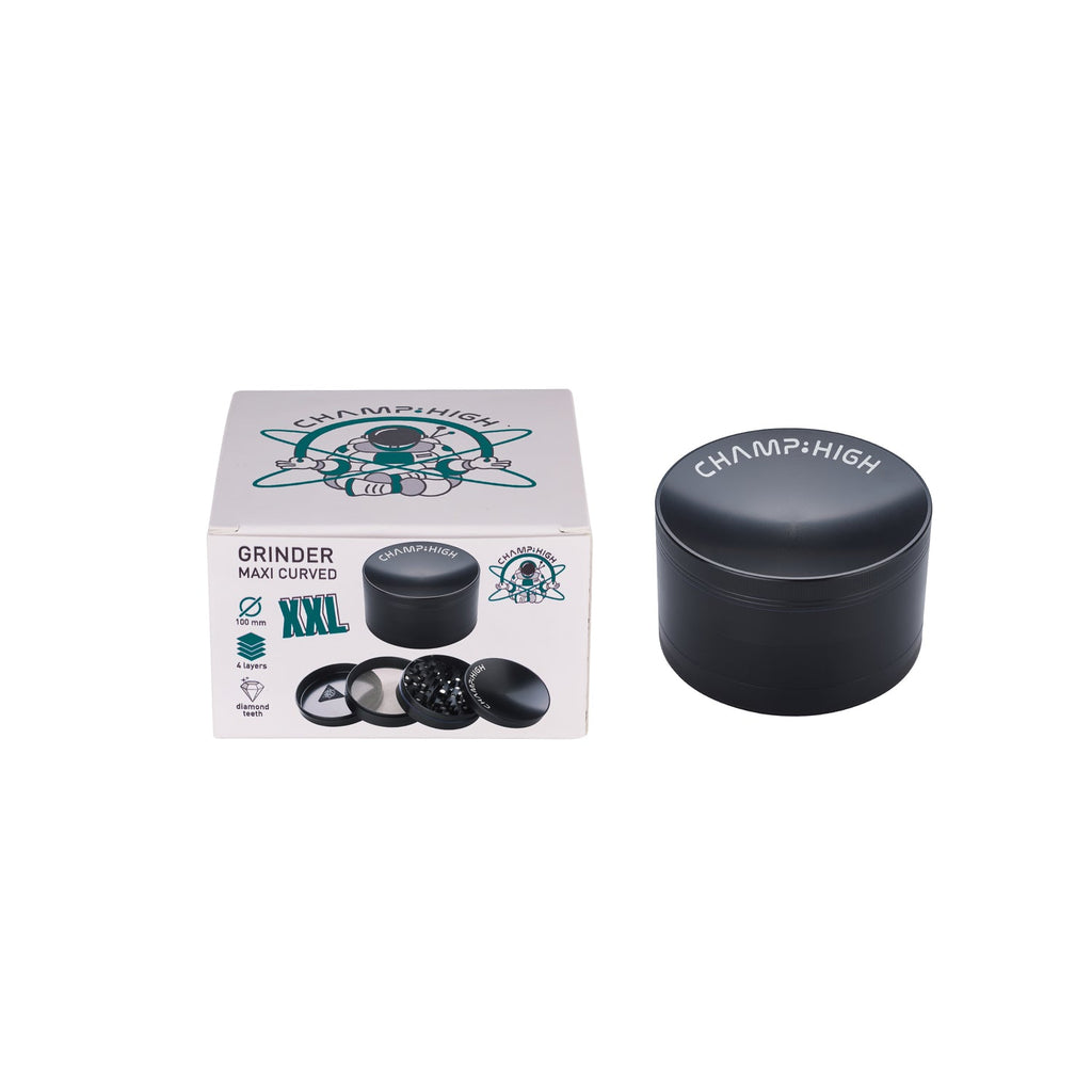 4-tlg. Ø 100mm, Der Champ High Maxi Curved-Grinder in Schwarz