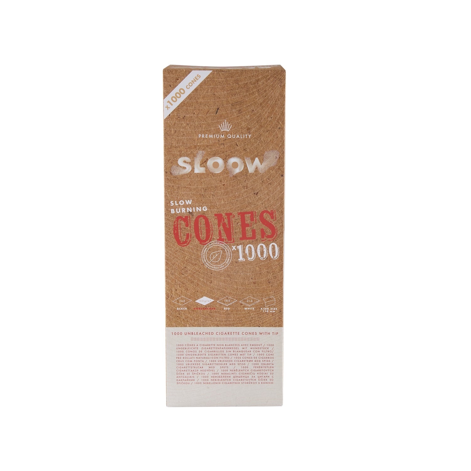 Sloow - 1000x Unbleached Cones - vorgedrehte Joints zum befüllen OVP