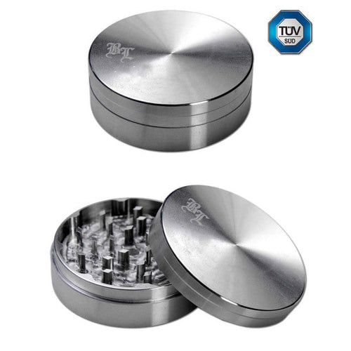 Black Leaf Edelstahl-Grinder 2-tlg.  Inkl. Samtbeutel in 3 Größen - dein-Onlineheadshop.de