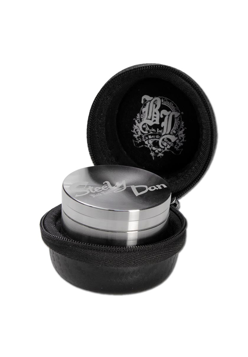 Edelstahl Grinder Steely Dan Black Leaf Kräutermühle aus Edelstahl