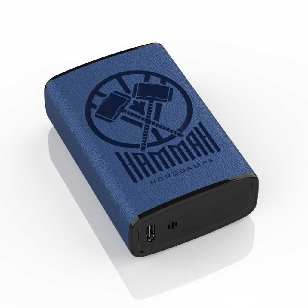 HAMMAH Vaporizer von Norddampf in Nordic Blue, Freisteller, liegend