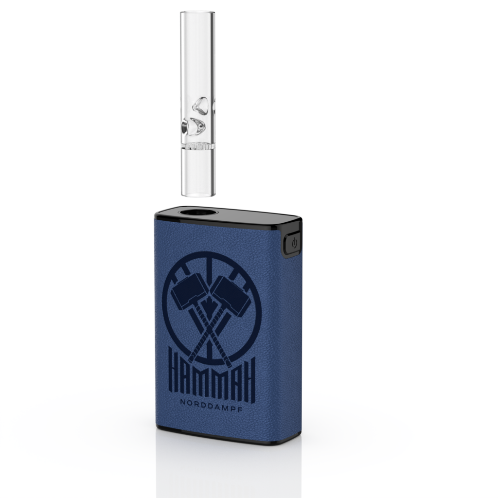 HAMMAH Vaporizer von Norddampf in Nordic Blue Freisteller mit Zubehör