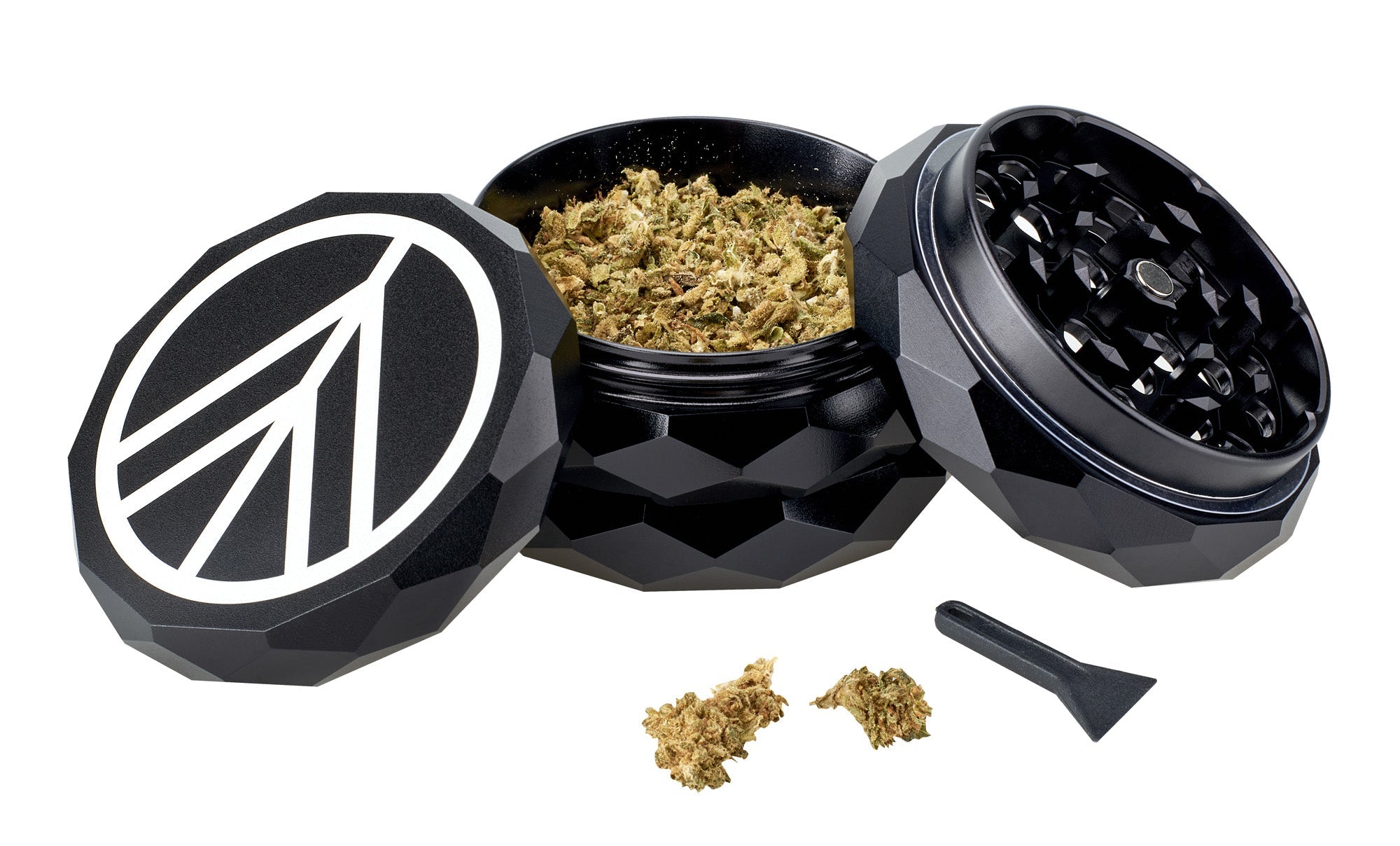 Norddampf Grinder 63mm offen mit Inhalt