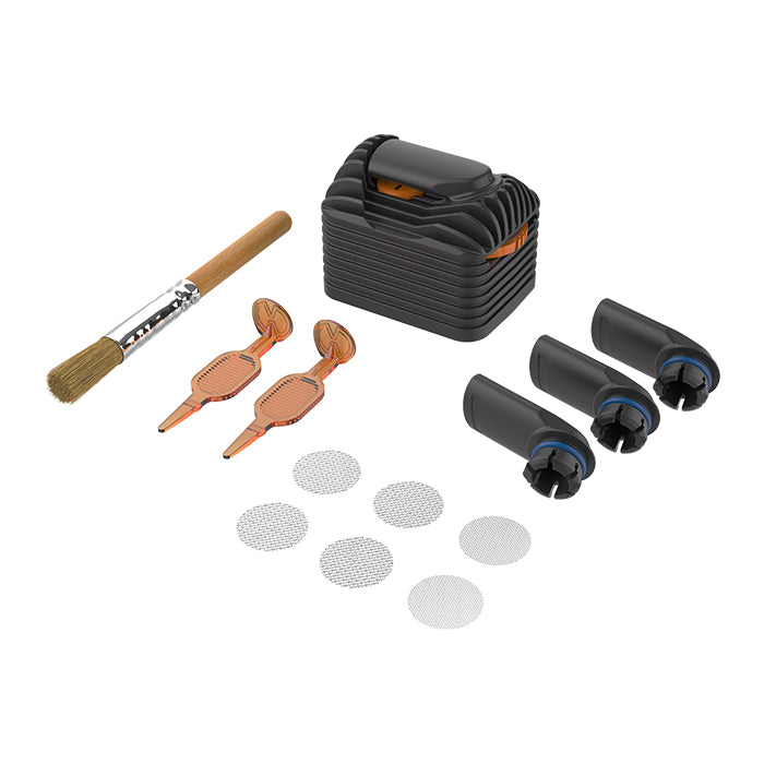 Storz & Bickel Venty Verschleißteile-Set
1x Reinigungspinsel, 1x Kühleinheit, 3x Mundstück, 3x O-Ring Ø9x1,5mm 1x Siebe Set 2x Füllkammerwerkzeug